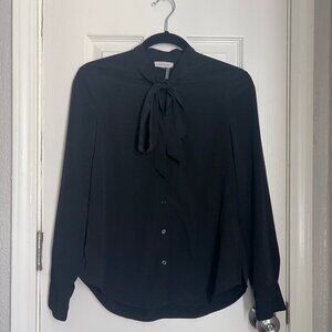 NWOT Court & Rowe Tie Neck Button-Up Blouse - Size XS